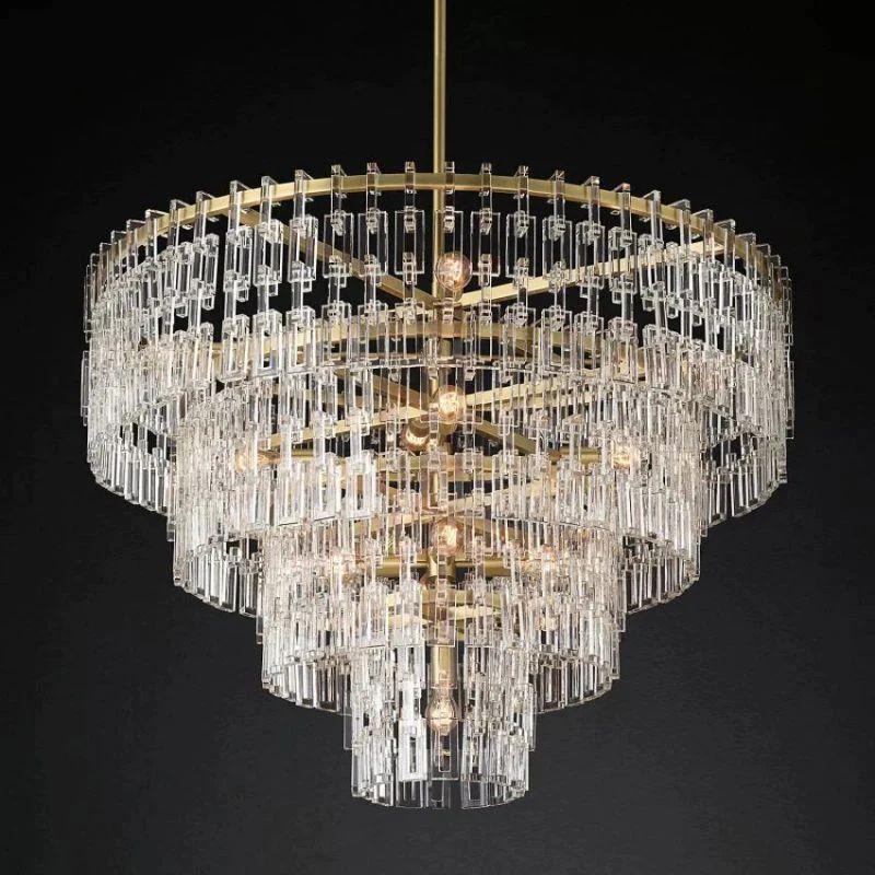 Marigan Crystal 4-Tier Round Chandelier 48" - King Lamps