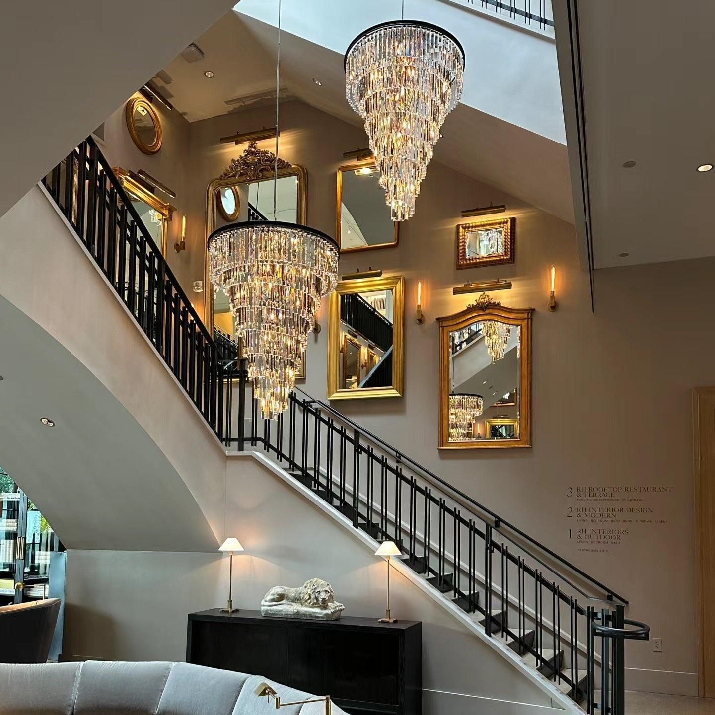 Helix Spiral Crystal Chandelier 36"- 70" - King Lamps