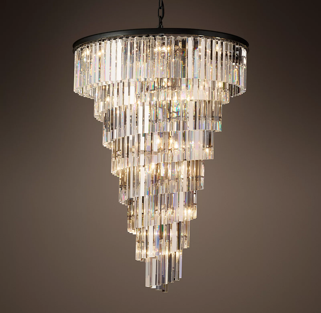 Helix Spiral Crystal Chandelier 36"- 70" - King Lamps
