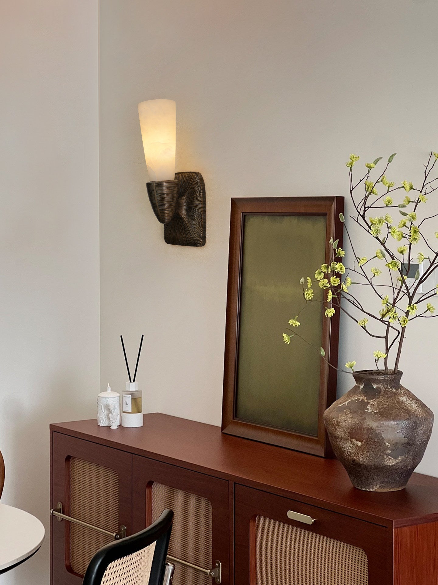 Opal Alabaster Twist Wall Sconce