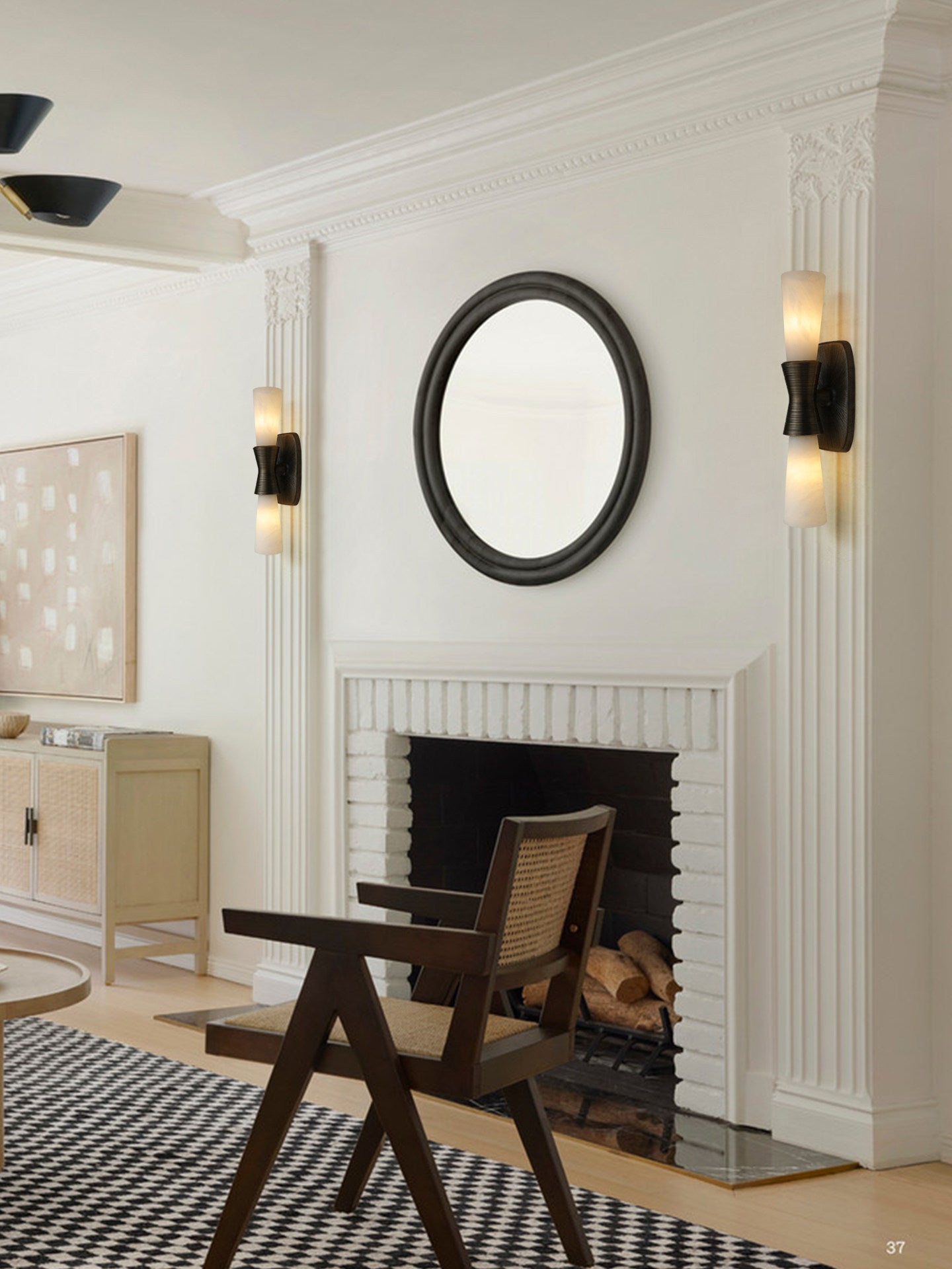 Opal Alabaster Twist Wall Sconce