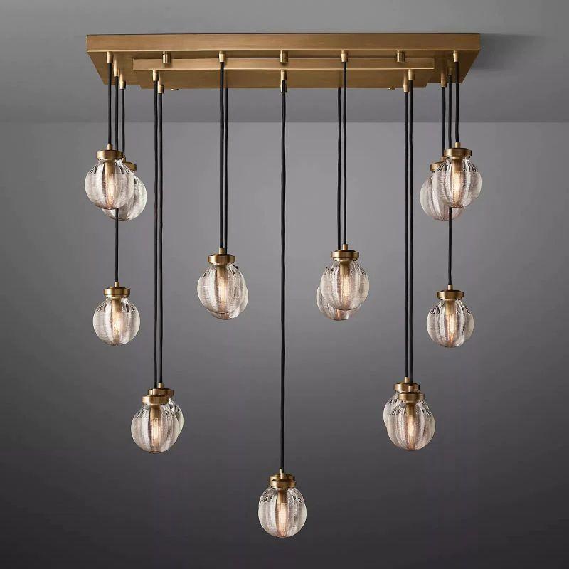 Pearl Rectangle Chandelier 36" For Dining Room Kitchen - King Lamps