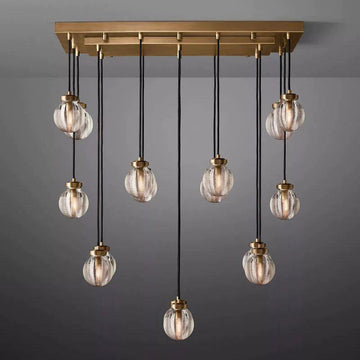 Pearl Rectangle Chandelier 36" For Dining Room Kitchen - King Lamps