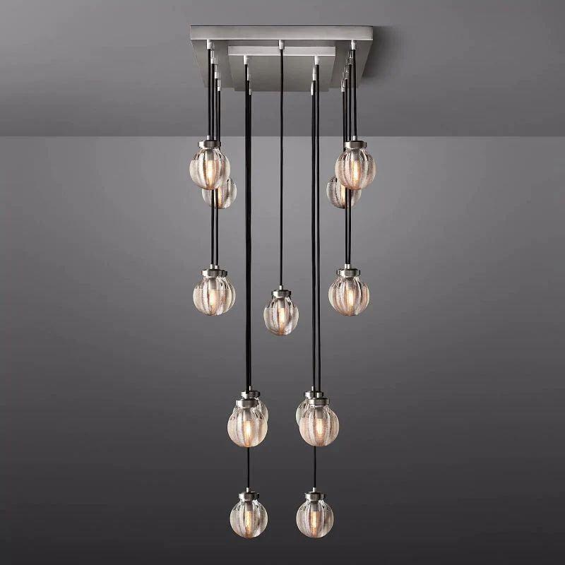 Pearl Rectangle Chandelier 36" For Dining Room Kitchen - King Lamps