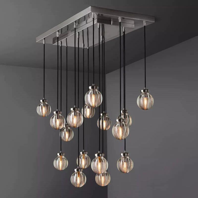 Pearl Rectangle Chandelier 36" For Dining Room Kitchen - King Lamps