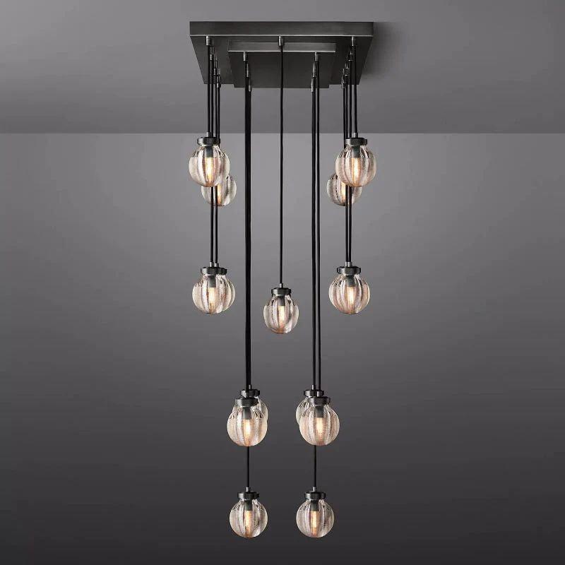 Pearl Rectangle Chandelier 36" For Dining Room Kitchen - King Lamps