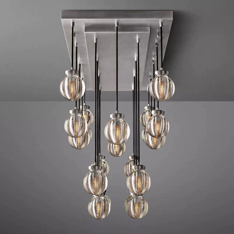 Pearl Rectangle Chandelier 54" For Kitchen Island Dining Room - King Lamps