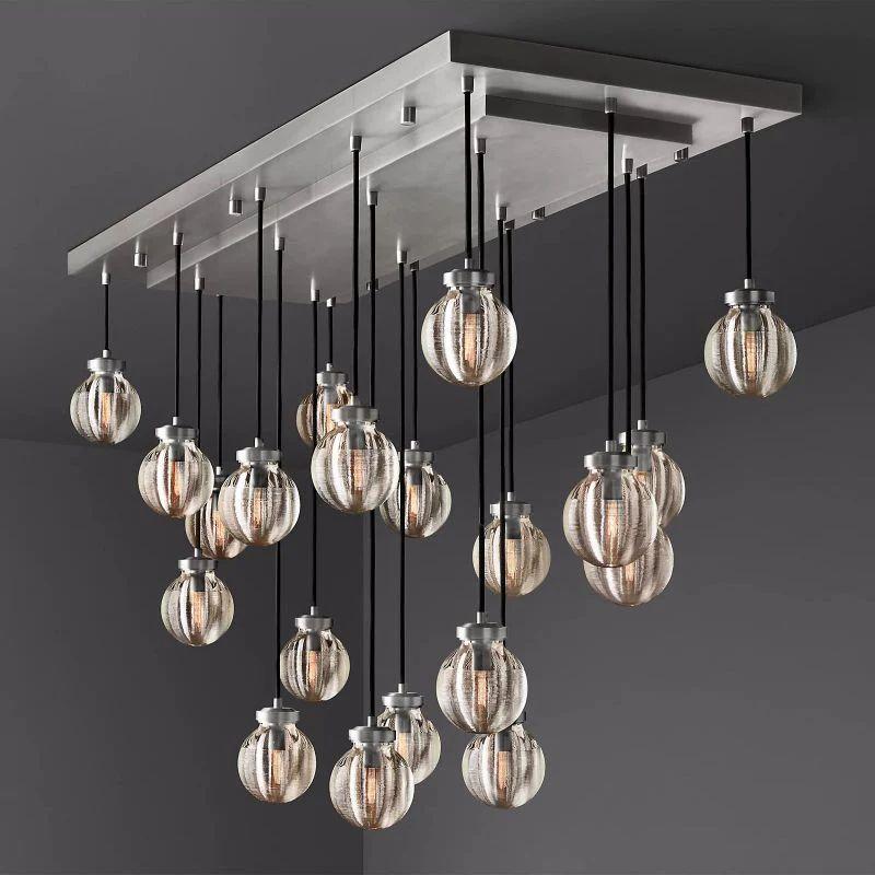 Pearl Rectangle Chandelier 54" For Kitchen Island Dining Room - King Lamps