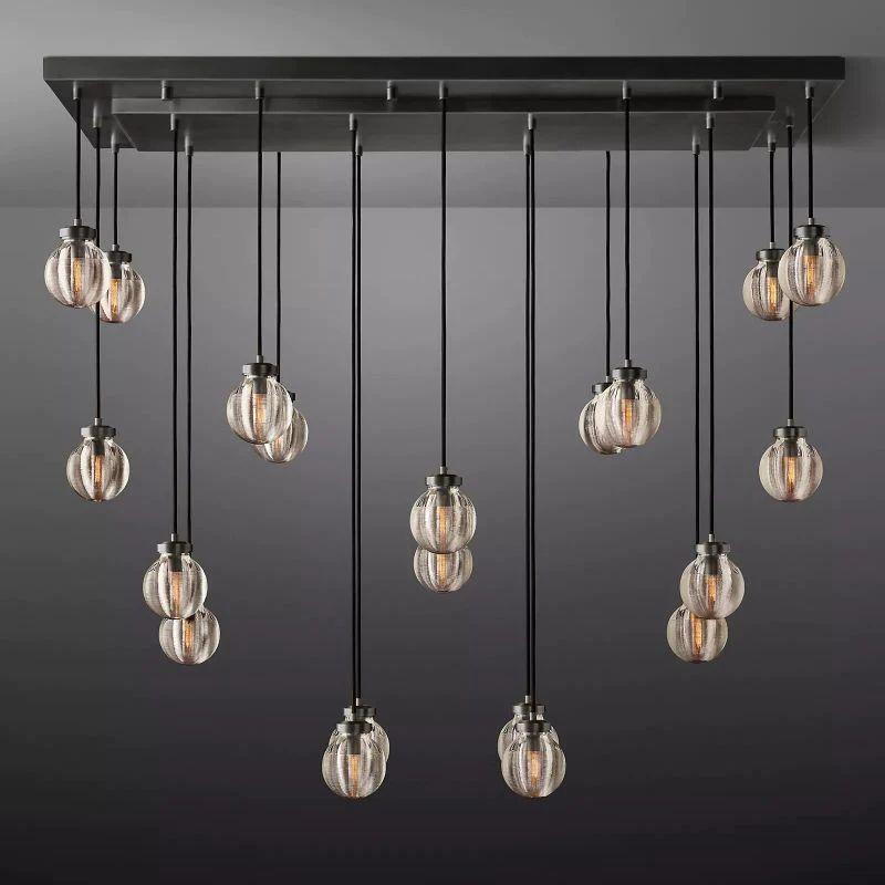 Pearl Rectangle Chandelier 54" For Kitchen Island Dining Room - King Lamps