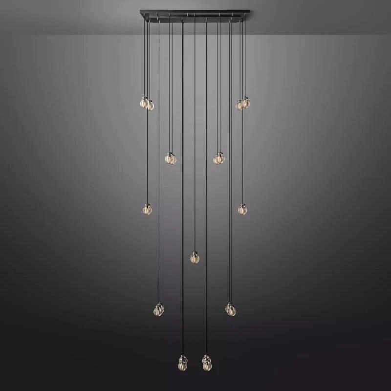 Pearl Rectangle Chandelier 54" For Kitchen Island Dining Room - King Lamps