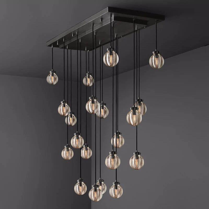Pearl Rectangle Chandelier 54" For Kitchen Island Dining Room - King Lamps