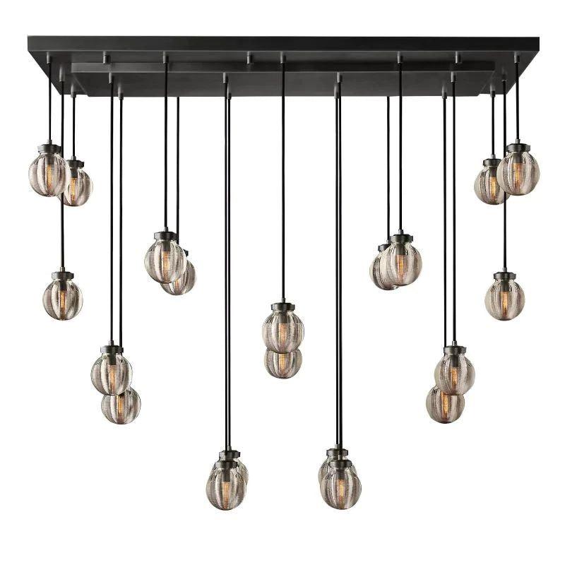 Pearl Rectangle Chandelier 54" For Kitchen Island Dining Room - King Lamps