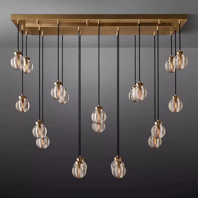 Pearl Rectangle Chandelier 54" For Kitchen Island Dining Room - King Lamps