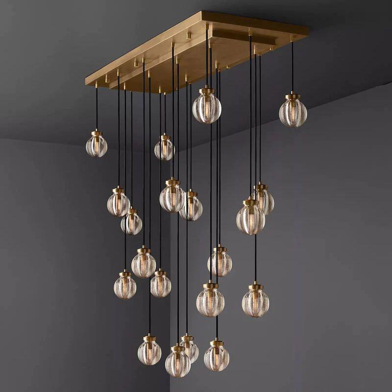 Pearl Rectangle Chandelier 54" For Kitchen Island Dining Room - King Lamps