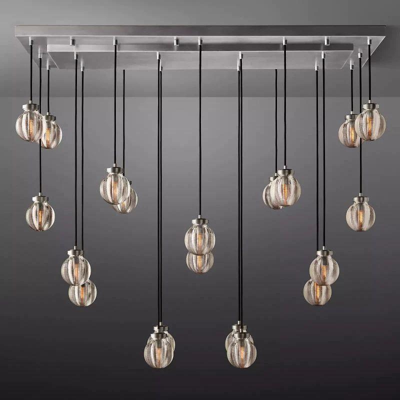 Pearl Rectangle Chandelier 54" For Kitchen Island Dining Room - King Lamps