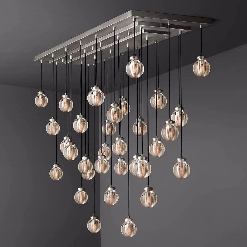 Pearl Rectangle Chandelier 72" - King Lamps