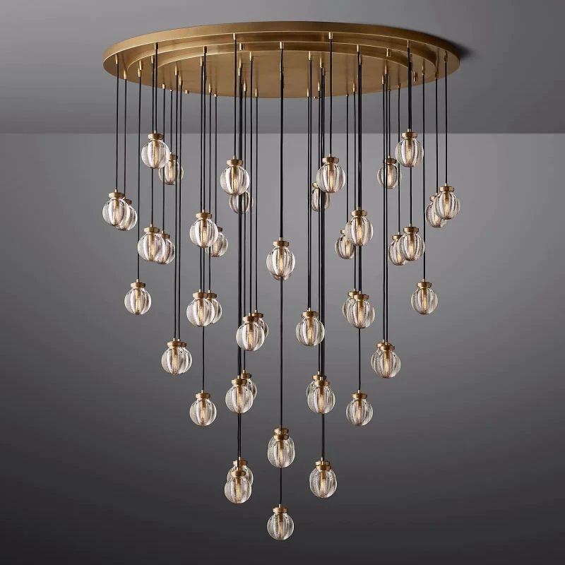 Pearl Round Chandelier 60" For Living Room Dining Room - King Lamps