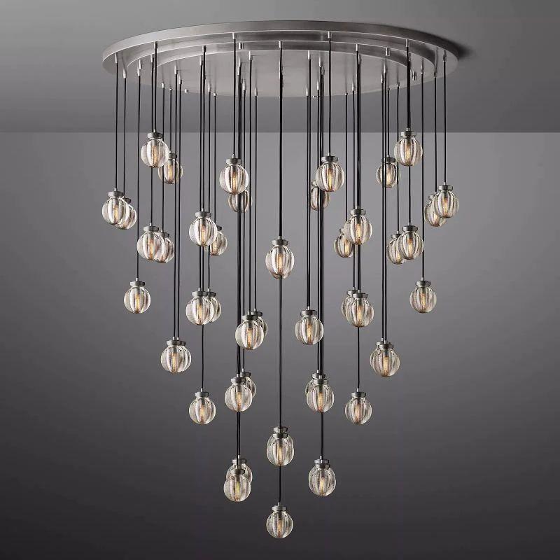 Pearl Round Chandelier 60" For Living Room Dining Room - King Lamps