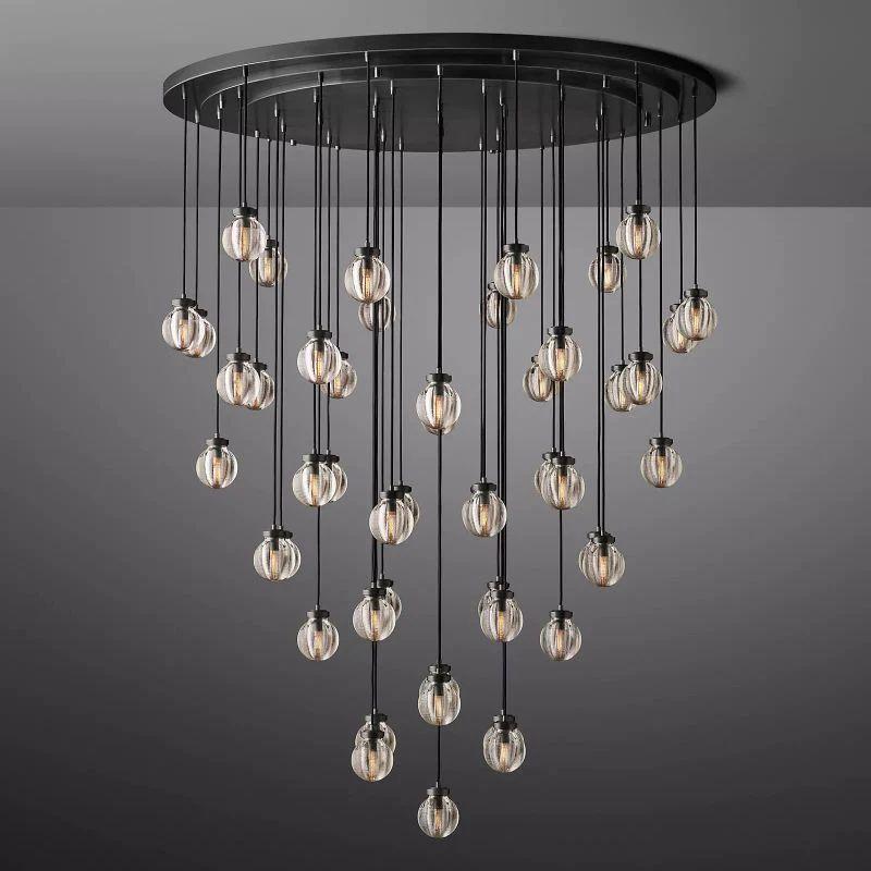 Pearl Round Chandelier 60" For Living Room Dining Room - King Lamps