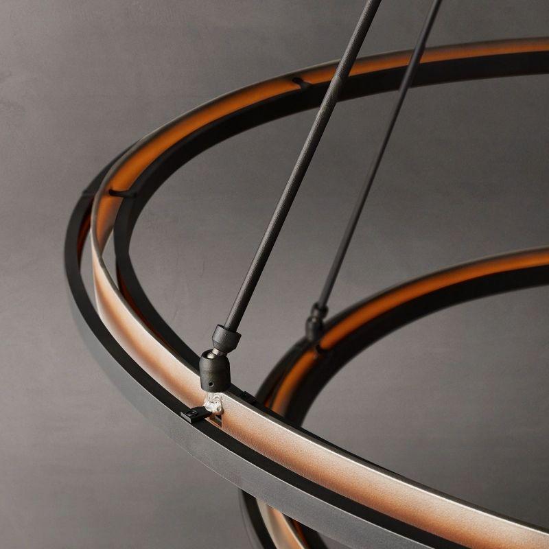 Peralta 2-Tier Round Black Chandelier 60" - King Lamps