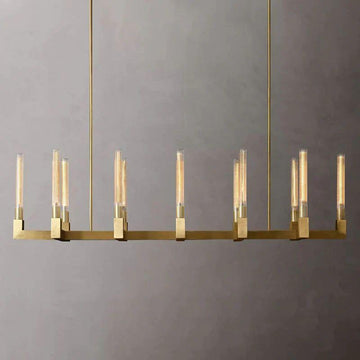 Cannel Glass Linear Chandelier 67" - King Lamps