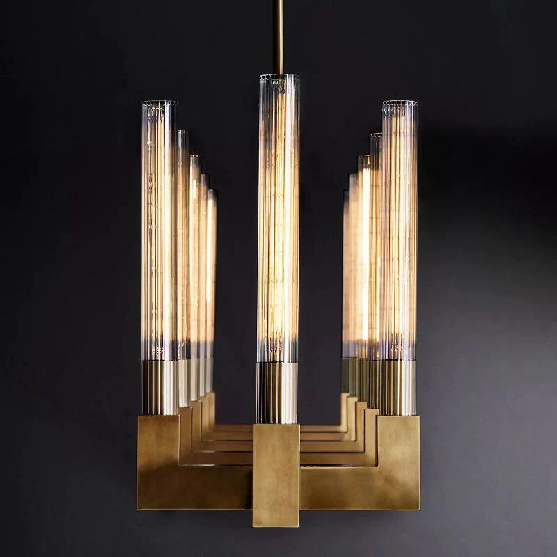 Cannel Glass Linear Chandelier 55" - King Lamps