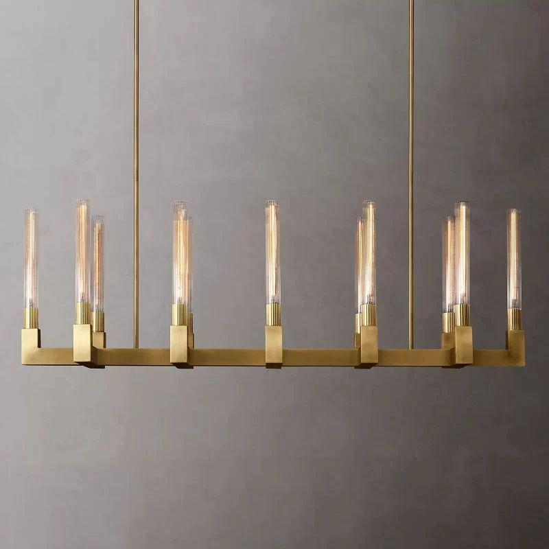 Cannel Glass Linear Chandelier 55" - King Lamps