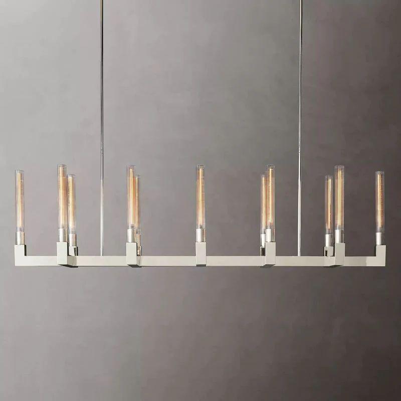 Cannel Glass Linear Chandelier 67" - King Lamps