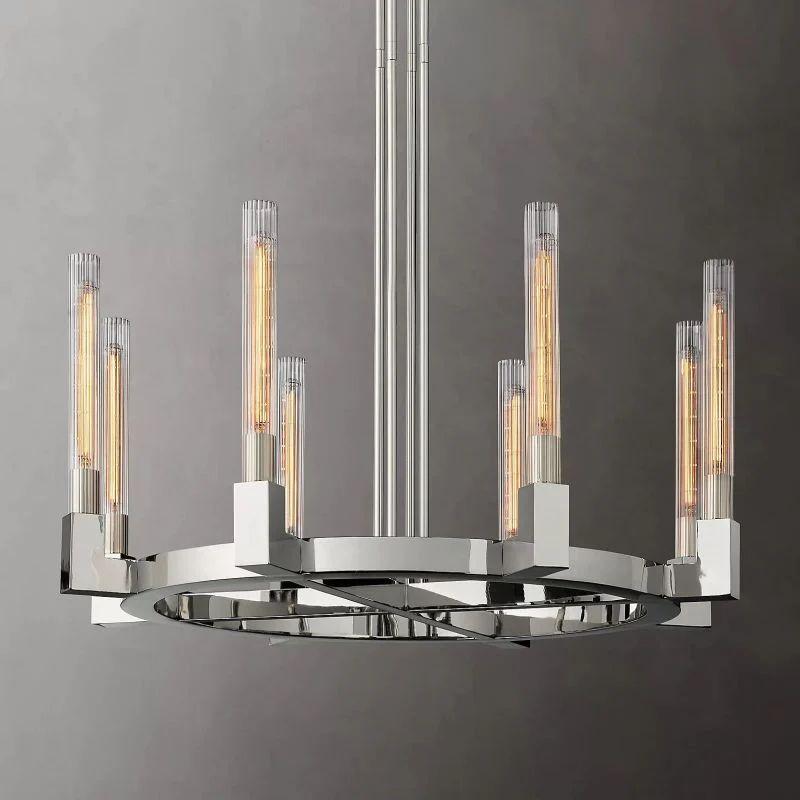 Cannel Glass Round Chandelier 36" - King Lamps