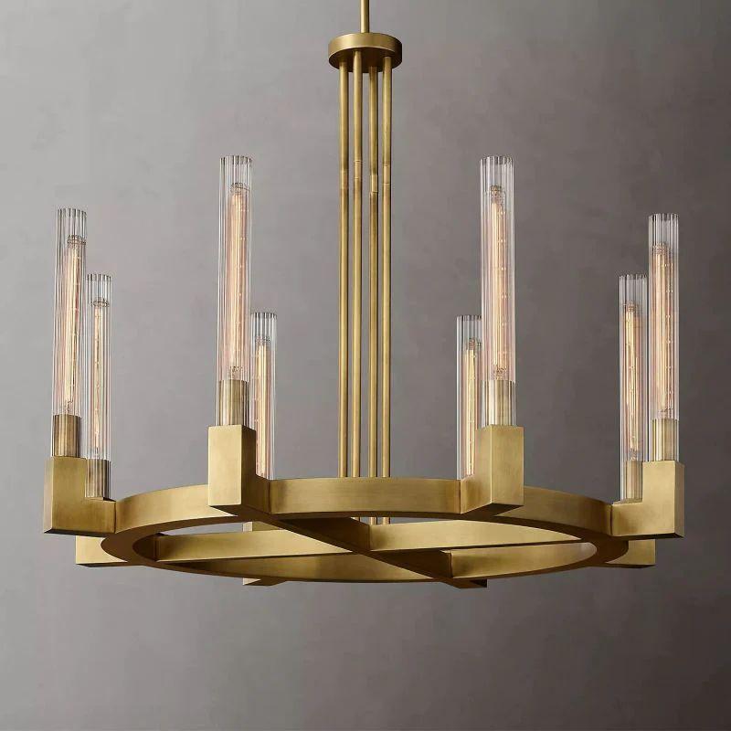 Cannel Glass Round Chandelier 36" - King Lamps