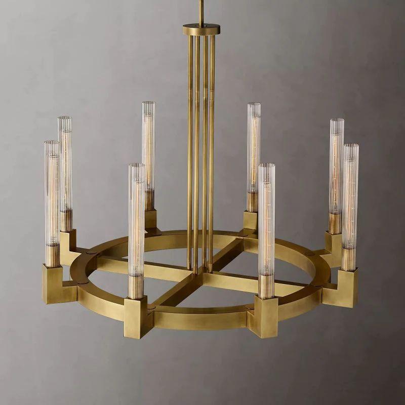 Cannel Glass Round Chandelier 36" - King Lamps