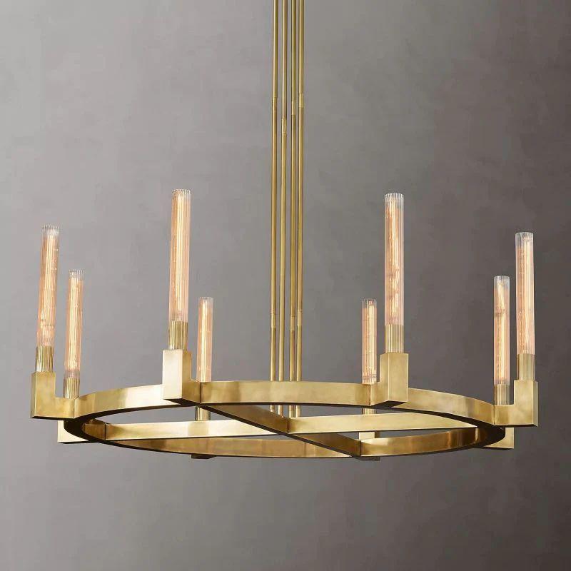 Cannel Glass Round Chandelier 48" - King Lamps