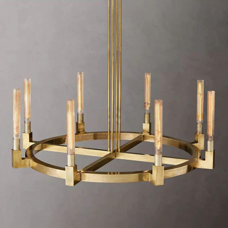Cannel Glass Round Chandelier 48" - King Lamps