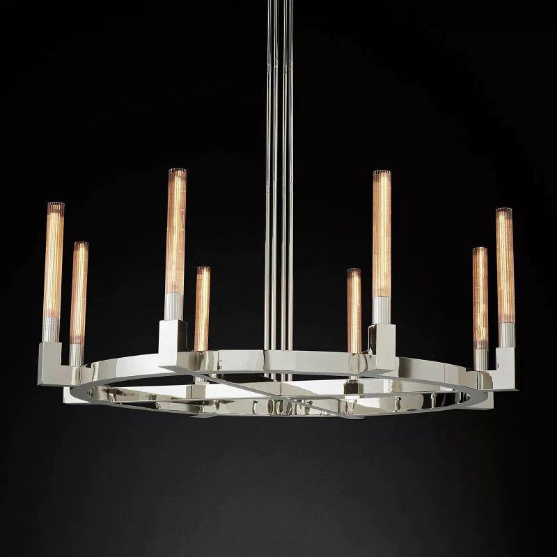 Cannel Glass Round Chandelier 48" - King Lamps