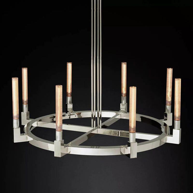 Cannel Glass Round Chandelier 48" - King Lamps