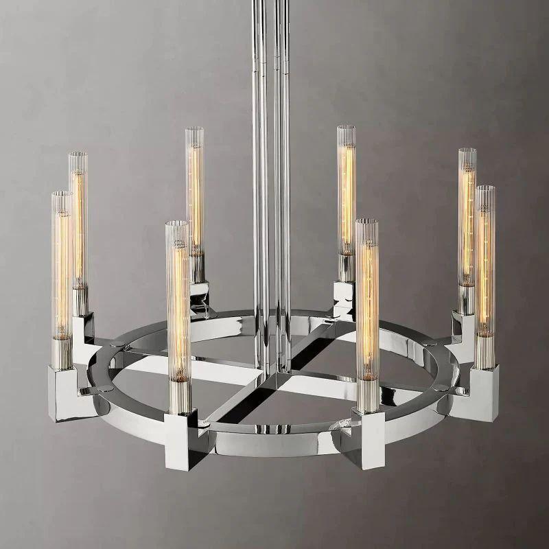 Cannel Glass Round Chandelier 48" - King Lamps