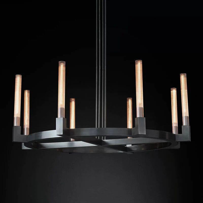 Cannel Glass Round Chandelier 48" - King Lamps