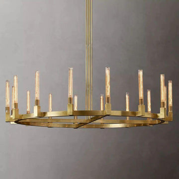 Cannel Glass Round Chandelier 72" - King Lamps