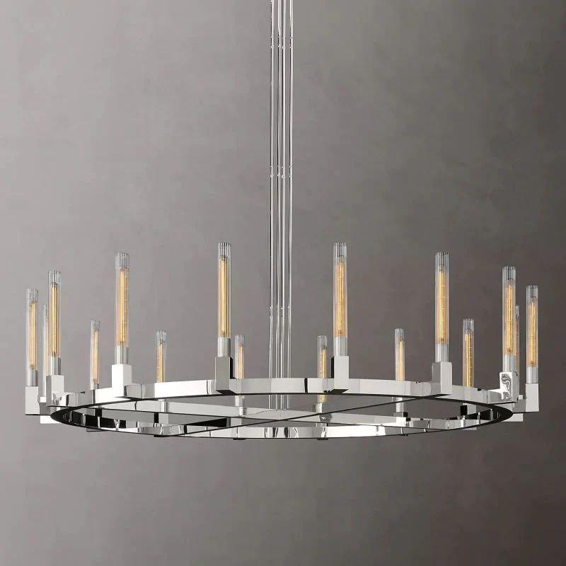 Cannel Glass Round Chandelier 72" - King Lamps