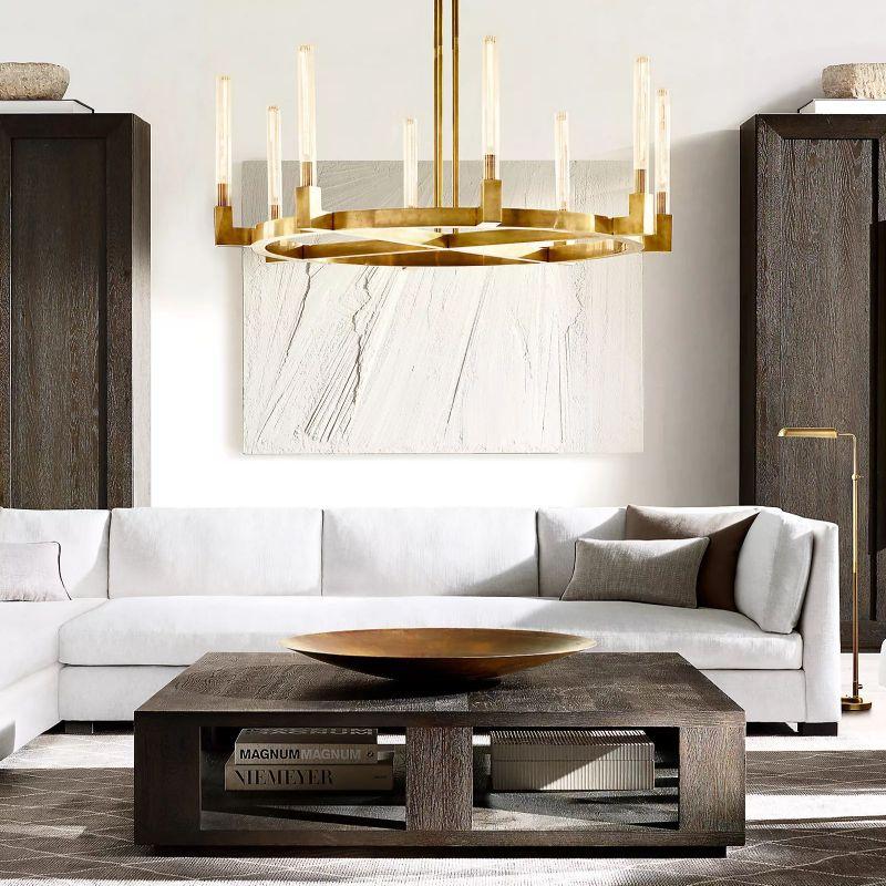 Cannel Glass Round Chandelier 72" - King Lamps