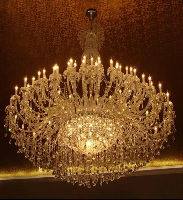 Extra Large Classic Traditional Crystal Chandelier 60/72/90 Lights for Hotel, Showroom, Foyer , Wedding Hall,Coffee Shop - King Lamps