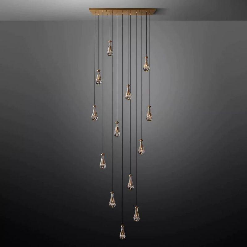 Rain Glass Modern Rectangular Chandelier 54" - King Lamps