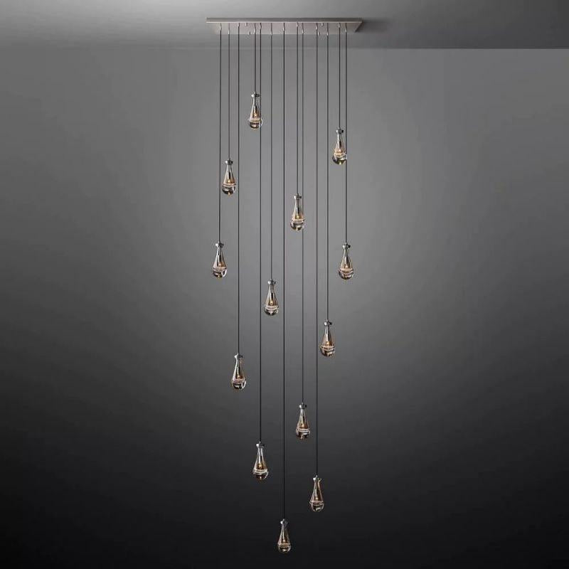 Rain Glass Modern Rectangular Chandelier 54" - King Lamps