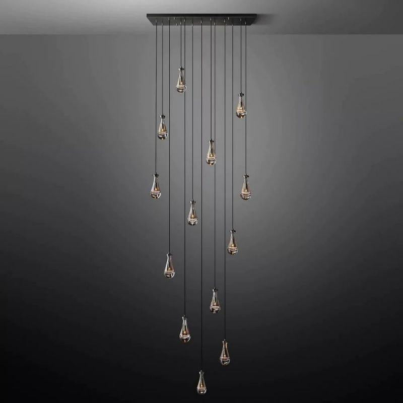 Rain Glass Modern Rectangular Chandelier 54" - King Lamps