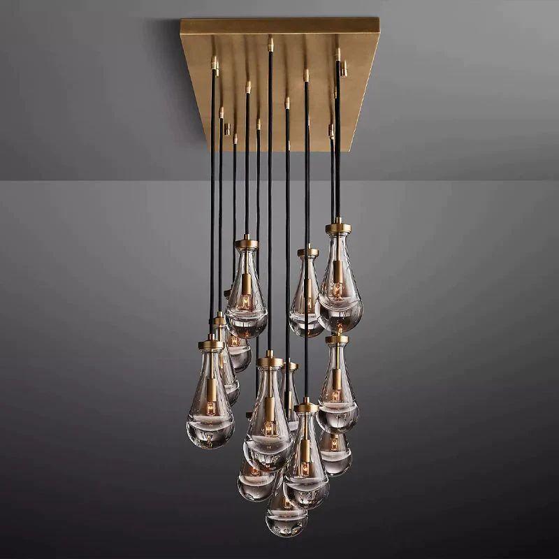 Rain Glass Modern Rectangular Chandelier 54" - King Lamps