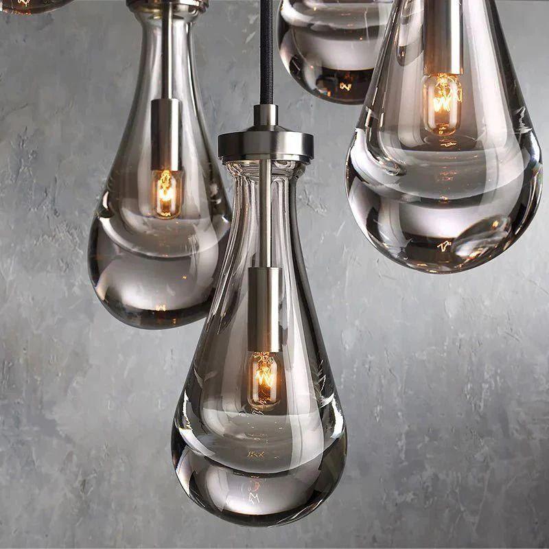 Rain Glass Modern Rectangular Chandelier 54" - King Lamps