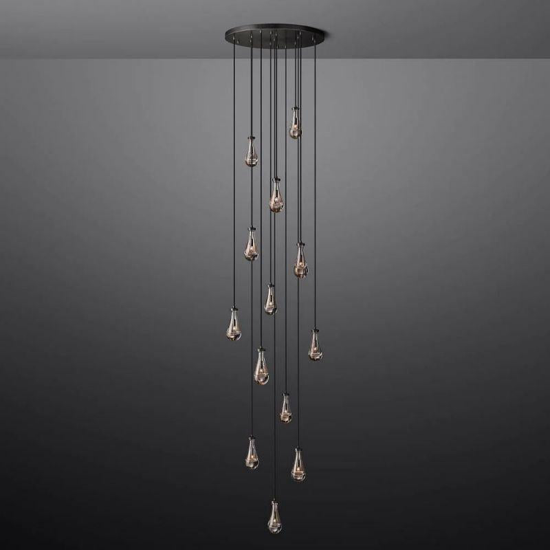 Rain Modern Round Glass Chandelier 36" - King Lamps