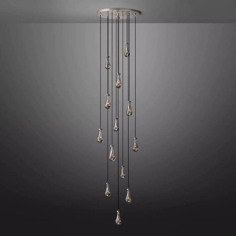 Rain Modern Round Glass Chandelier 36" - King Lamps