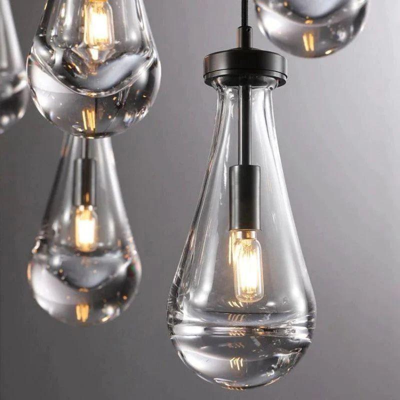 Rain Modern Round Glass Chandelier 36" - King Lamps