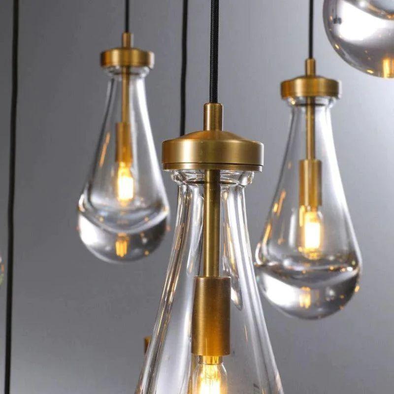 Rain Modern Round Glass Chandelier 36" - King Lamps